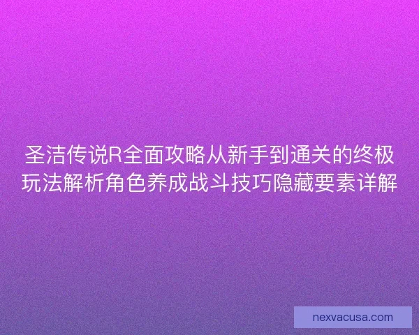 圣洁传说R全面攻略从新手到通关的终极玩法解析角色养成战斗技巧隐藏要素详解